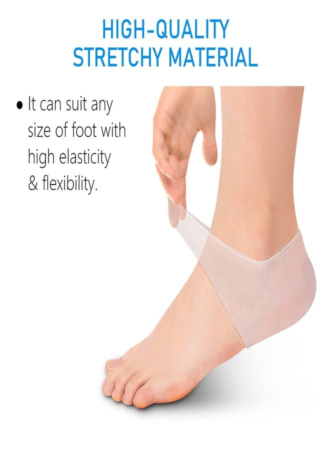 Dr.Pedi Heel Protectors 3 Pairs Heel Cups for Heel Pain Relief Gel Heel Pads for Women and Men Silicone Socks Moisturizing for Blister, Cracked Foot - Image 4